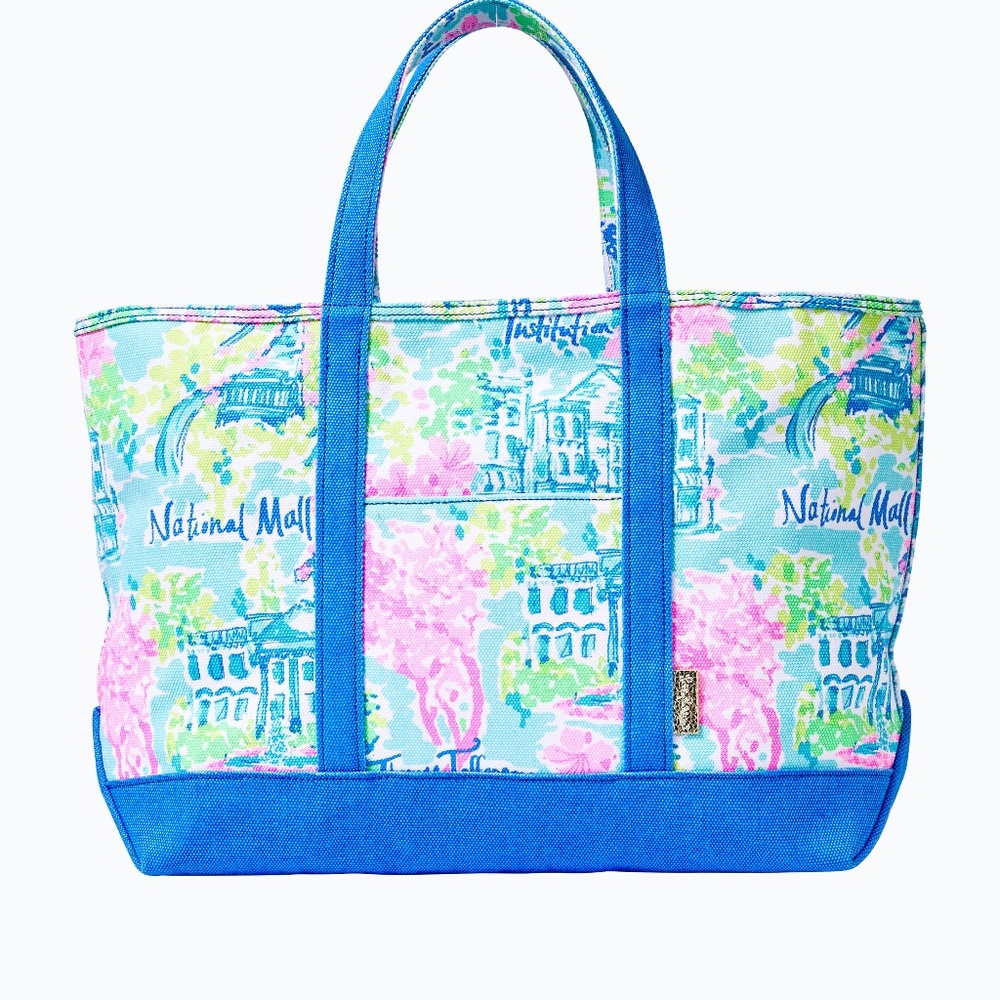 Lilly Pulitzer Mercato Tote "Lilly Loves DC" - NWT - Picture 4 of 11
